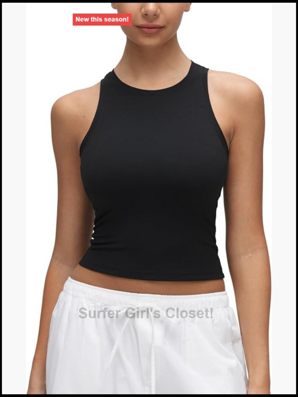 High Neck Waist Length Tank Top Softembrace Nylon Spandex